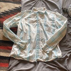 Old Navy Blue and White Casual Button Down Shirt